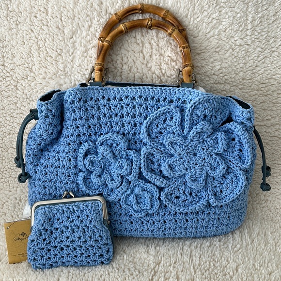 Patricia Nash Cantinella Crochet Bag w/ Matching Coin Pouch & Key Ring - Picture 1 of 14